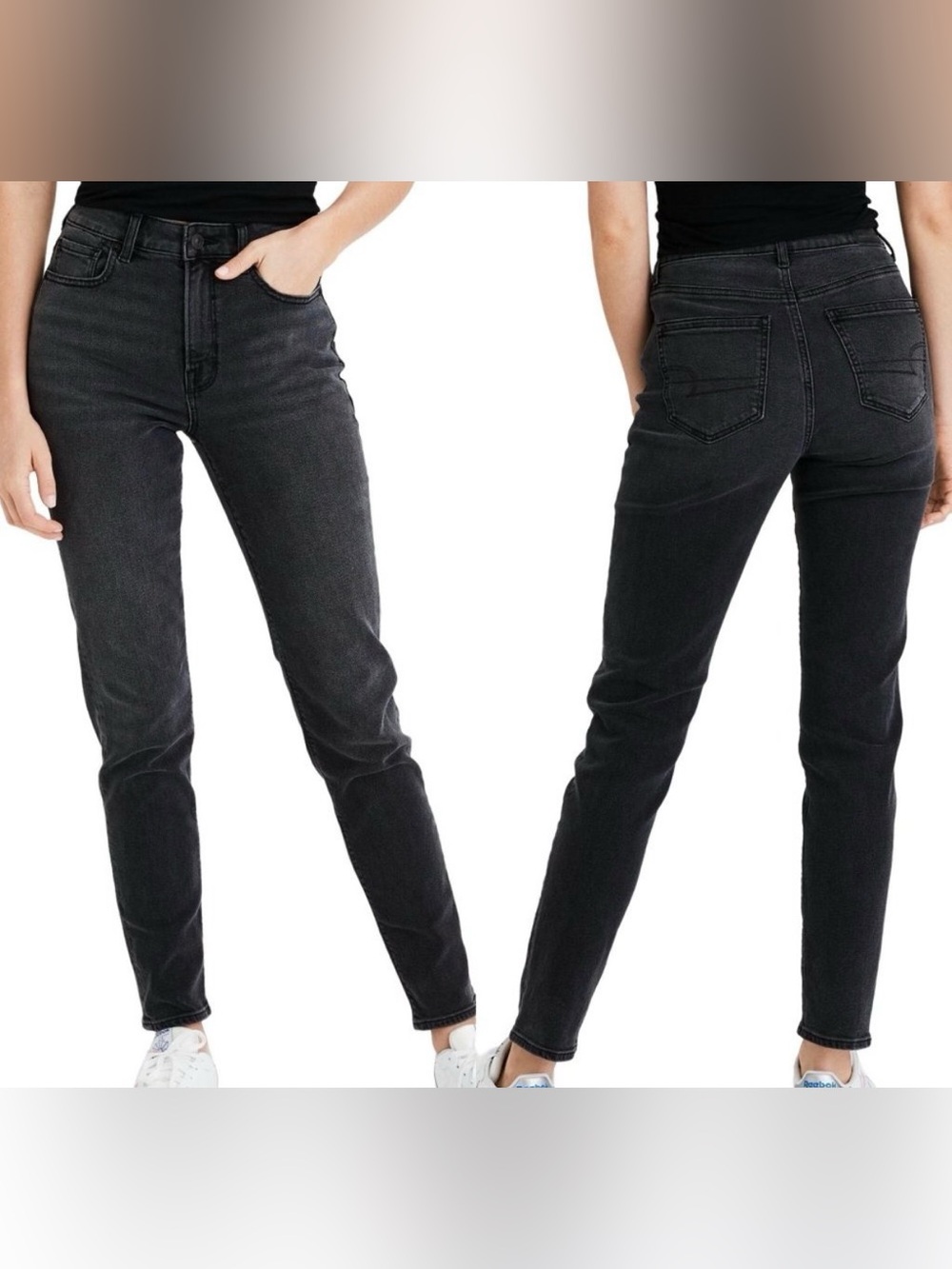 American Eagle Outfitters jeans Straight Leg Jeans Black Waist 14